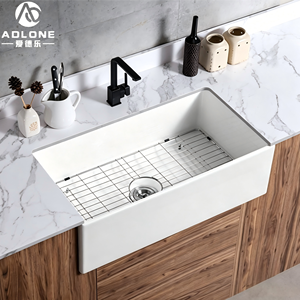 Keramische spoelbak ADLONE 33*18 inch enkele bak keuken boerderijstijl keramische wasbak porseleinen vierkante spoelbak met afvoer accessoire - Product Image 1