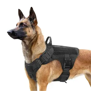 Custom No Pull Outdoor Pet K9 Veiligheid Tactische Hondentuig Riem Kraag Set