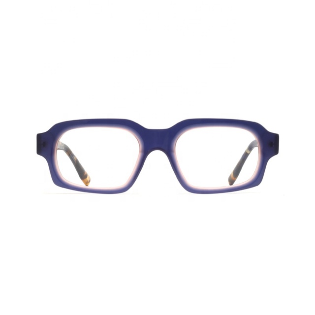 Hot Sale SENSE 96176 Fashion Design Unisex Rectangle Trendy Bevel Handmade Acetate Lightweight Comfortable Eyeglasses Frame