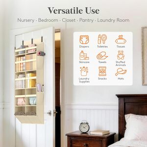 Over The Door Organizer 14 Compartment Non Woven Fabric <b>Storage</b> <b>Rack</b> With Side Pockets For Baby Items And Toys - Product Image 4
