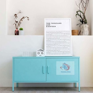 Meuble <span class=keywords><strong>TV</strong></span> moderne minimaliste en acier blanc laqué avec rangement polyvalent <span class=keywords><strong>pour</strong></span> salon, idéal <span class=keywords><strong>pour</strong></span> usage commercial - Product Image 4