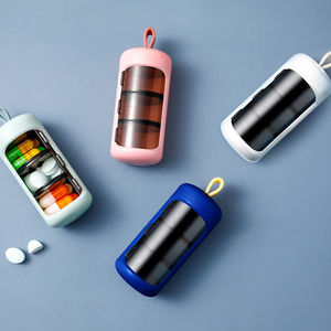 Portable Travel Medicine Box 3 Compartment Pill Box Organizer Keychain Pill Storage Cases