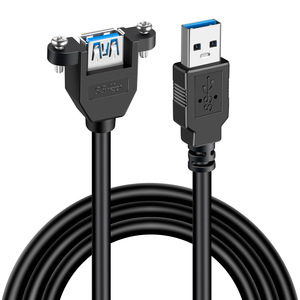 Usb 3.0 Extension Cable Male To Female Adapter Black Flexible With <b>Screw</b> Base <b>Copper</b> Wire - Product Image 5