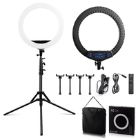 Anneau lumineux FT-21N 72W de haute qualité avec trépied, éclairage photographique circulaire de 21 pouces, lampe à anneau pour selfie, maquillage, TikTok
