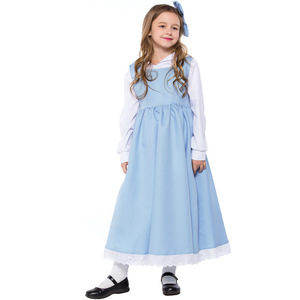 Costume da <span class=keywords><strong>cameriera</strong></span> Principessa Alice, abito bianco e blu con grembiule da <span class=keywords><strong>cameriera</strong></span> per <span class=keywords><strong>bambina</strong></span> DISP-007 - Product Image 5