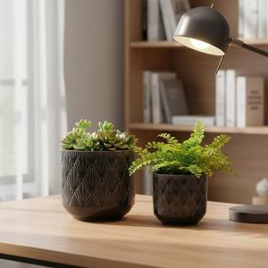 Maceta <span class=keywords><strong>de</strong></span> Cerámica <span class=keywords><strong>con</strong></span> Acabado Esmaltado, Duradera, para Suculentas, para Uso en Interiores y Exteriores - Product Image 1