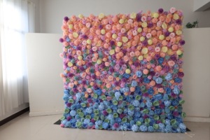 Großhandel Dekorative Künstliche Seidenblumen-Wandpaneele Künstliche Rosa Rosen-Rollwand für Hochzeitsbühnen-Hintergrund - Product Image 5
