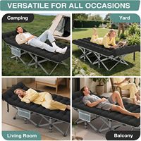 Lit de camp pliable rembourré YUGOU, compatible OEM, logo/couleur personnalisables, lit pliant portable pour usage extérieur