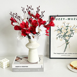 Artificial Magnolia Flower Bouquet 5 Forks 20 Heads High Simulation Silk Flower Home Decor Wedding Photography Prop - Product Image 3