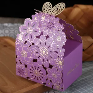 花蝴蝶空心糖果盒巧克力礼品盒蝴蝶派对装饰婚礼礼品可爱巧克力盒婚礼