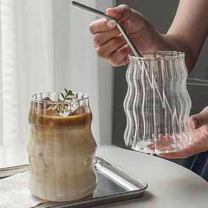 INS Curve Fat Cup alto borosilicato material resistente al calor taza de leche de vidrio <span class=keywords><strong>desayuno</strong></span> taza de café - Product Image 2