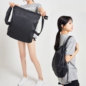 Lightweight Foldable Outdoor Sports <b>Backpack</b> Unisex Foldable Nylon <b>Drawstring</b> Bag with Custom Logo - Product Image 3