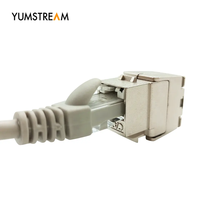 Ofis Rj45 8P8C 180 derece Mini tip Ftp aletsiz ağ modülü Rj45 Utp Cat6 Keystone Jack ile deklanşör