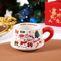 Ensemble tasse et soucoupe en céramique pour Noël et le Nouvel An, mug à café de bureau, cadeau pratique pour les fêtes