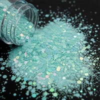 Perles néon 3D à bulles, paillettes épaisses, populaires pour les globes à neige, les gobelets en verre, le nail art et la décoration en résine