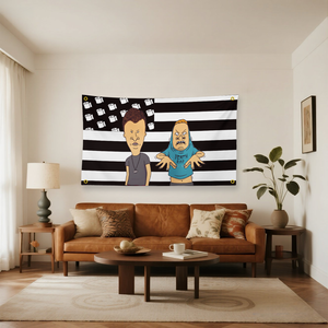 Bannière décorative amusante <span class=keywords><strong>Beavis</strong></span> et Butt-Head, motif papier toilette et drapeau américain 3x5ft, pour dortoir et décoration de niche masculine - Product Image 4