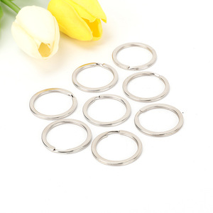 Metal Flat <b>Key</b> <b>Rings</b> Nickel Plated Iron Double Layer Bright Finish <b>Car</b> Keychain Accessories Bulk Pack TDD001 - Product Image 1
