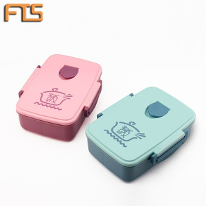 FTS bento box food containers reusable for kids student 3 compartment plastic school custom children lunch box
