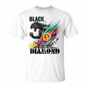 Camiseta con Gráfico de Pantera de Diamante Negro, Diseño de la Bandera de Eritrea, Ropa Casual para Hombre, Manga Corta, Cuello Redondo, Impresión Digital - Product Image 2
