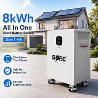 Batterie solaire SOEC Plug and Play 8 kWh tout-en-un LiFePO4 avec BMS intelligent, équilibreur actif et surveillance Wi-Fi 314 Ah pour l'énergie domestique
