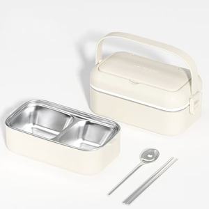 Boîte à lunch en acier inoxydable avec couverts, multi-compartiments, portable, multifonctionnelle, boîte à <span class=keywords><strong>bento</strong></span> <span class=keywords><strong>hermétique</strong></span> pour enfants et adultes - Product Image 3