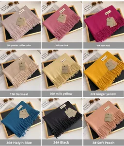 <span class=keywords><strong>Écharpe</strong></span> longue et chaude multifonctionnelle en polyester de couleur unie pour femmes, style coréen, automne 2025, atmosphère Amazonn, châle musulman - Product Image 6