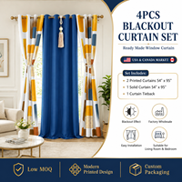 Lot de 4 rideaux occultants à œillets prêts à poser pour salon et chambre à coucher