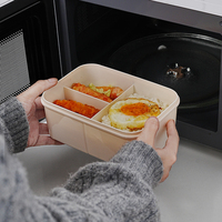 Ensemble de boîtes à lunch coréennes rectangulaires à trois niveaux avec 4 boucles, en plastique PP de qualité alimentaire, pour la conservation de la fraîcheur, avec couverts et cuillères