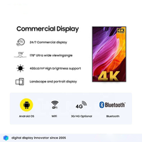 Moniteur TV Android QLED 4K ultra fin, écran LCD publicitaire numérique mural, lecteur multimédia pour ascenseur, 43 pouces, 55 pouces