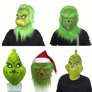 Disfraz <span class=keywords><strong>de</strong></span> Duende Enmascarado, Monstruo <span class=keywords><strong>de</strong></span> Pelo Verde, Látex Ecológico, Cobertura Facial Completa, con Auriculares y Guantes, para Fiestas <span class=keywords><strong>de</strong></span> Halloween - Product Image 5
