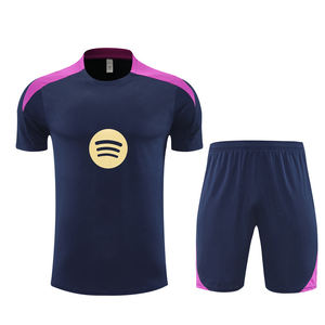 Uniformes de Fútbol de Verano, Conjunto de Entrenamiento de Manga Corta, Jersey 25/26 Barcelona, Transpirable, Poliéster, Secado Rápido, Cuello Redondo, Unisex - Product Image 1