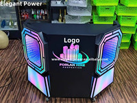 Vente en gros d'usine Bar Clup Event Led DJ Booth Acrylique Led Light Dj Disco Portable Table Booth pour Bar avec lumières led