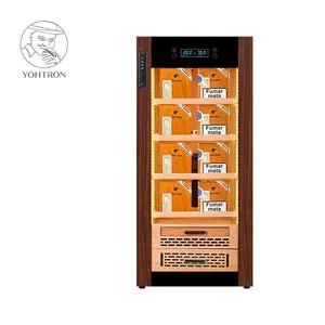 Yohtron thanh lịch hạt gỗ kết thúc xì gà Humidor Trung Quốc với nhiệt độ và độ ẩm hệ thống