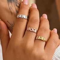Haomi CE Nouvelle Collection Été DIY Lettre Bulle 3D Anneau en Laiton – Luxe Léger Unisexe Style Instagram Cadeau pour Couples