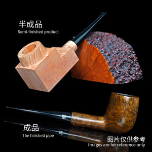 Diy Briarwood Pipe Blank Gift Set Straight Handle Billiard Pipe With Tools And Dyes For Handmade Tobacco Pipe Making - Product Image 4