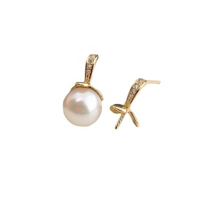 Accessoires en argent S925 pour la création de bijoux, magnifique support vide pour boucles d'oreilles avec perles rondes de 7 à 9 mm, kit d'accessoires 20876 - Product Image 5