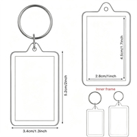 Llaveros acrílicos transparentes de doble cara al por mayor, con diseño de mini marco creativo, para insertar fotos DIY, impermeables, para bolsos