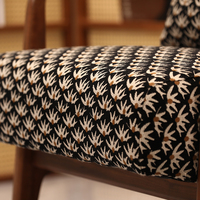 Fauteuil d'appoint en bois massif, fauteuil de loisirs rembourré, canapé simple de style mid-century pour salon, hôtel