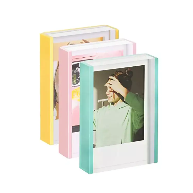 2x3 Mini cadres Photo en acrylique transparent pour Fujifilm Instax, cadres Photo en cristal Lucite, bloc d'affichage de bureau