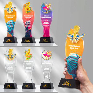 Trophée <span class=keywords><strong>en</strong></span> cristal et <span class=keywords><strong>en</strong></span> métal pour le champion de la <span class=keywords><strong>musique</strong></span> et de la danse, trophée d'art personnalisé pour les gagnants <span class=keywords><strong>des</strong></span> examens de niveau - Product Image 2
