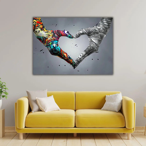 Stampa su Tela dell'Opera d'<span class=keywords><strong>Arte</strong></span> 'Heart Hands' <span class=keywords><strong>di</strong></span> <span class=keywords><strong>Banksy</strong></span>, Poster per Decorazione Murale dell'Ufficio, <span class=keywords><strong>Arte</strong></span> Pop Street su Tela - Product Image 2