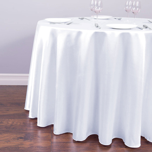 120 Inch Vòng Trắng Bảng Vải Cho Các Sự Kiện 100% Polyester Vải Đồng Bằng Dệt Sang Trọng Khăn Trải Bàn Cho Đám Cưới Tổ Dạ Tiệc Nhà Hàng - Product Image 4