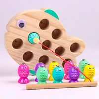 Permainan Memancing Kayu Bayi Montessori Mainan Latihan Fokus Sensorik Interaktif Lucu untuk Balita Pendidikan Dini Obo 21x17x6cm