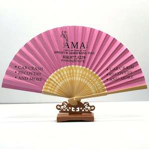 Abanico de Mano Plegable de Papel con Logotipo Impreso Personalizado, Abanico de Bambú Económico para Regalo de Boda - Product Image 2