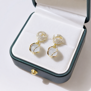 Nuevos Pendientes de Piedra Ojo de Gato Little Swan con Colgante de Alta Calidad y Pendientes de Diamantes a la Moda - Product Image 4