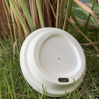 Vente en gros de couvercles de gobelets en papier biodégradables jetables pour boissons d'hôtel bagasse pour café, couvercles de gobelets à café, couvercles de gobelets en bagasse de canne à sucre