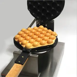 Venda quente 220v Commercial Rotating Hong Kong Egg Waffle Maker Non-stick Bubble Waffle Making Machine Com QQ