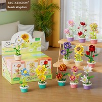Blocs de construction Nano Bricks, Micro Bouquet de fleurs éternelles, Rose, Tournesol, Plante en pot, Ornement, Jouet d'assemblage, Cadeau