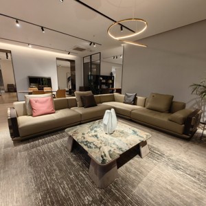 Foshan Furniture Living Room Orginal Design Furniture Luxury Minimalist Leather <strong>Couch</strong> - Product Image 1
