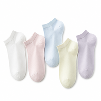 Chaussettes basses pour femmes, fines et respirantes en maille, 100 % coton, antibactériennes, couleur bonbon, décontractées, antidérapantes, jetables